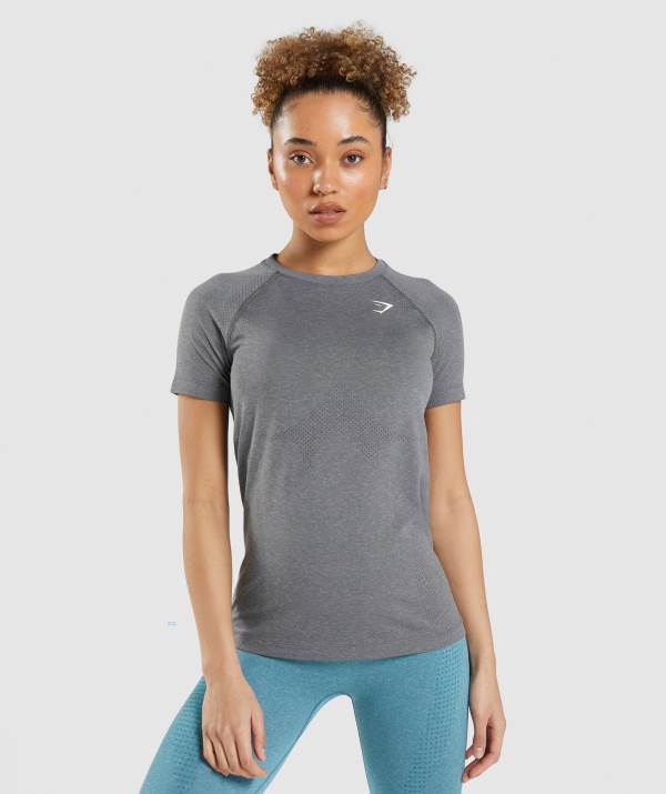 Damske Tricka Gymshark Vital Seamless 2.0 Light Siva | YV8019342